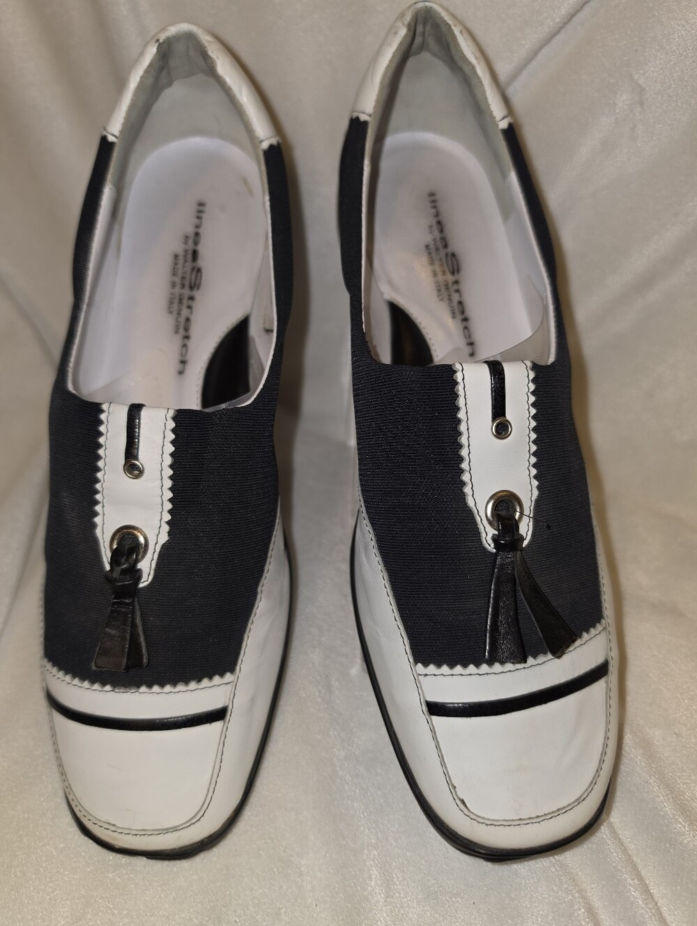 Walter Genuin Linea Stretch Black White Golf Shoes Size 8 Spikeless Italy